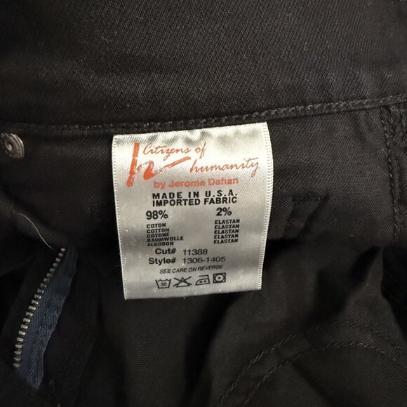 Citizens Of Humanity Women's W32xL34 Black Elson Medium Rise Straight Leg Jeans - Picture 6 of 7